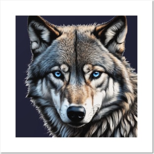 greey wolf Posters and Art